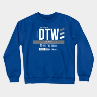 Vintage Detroit DTW Airport Code Travel Day Retro Air Travel Crewneck Sweatshirt